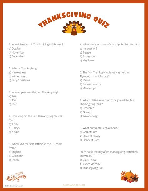 Thanksgiving Quiz for Kids - 10 Easy Trivia Questions and Answers Trivia For Kids With Answers, Easy Trivia Questions And Answers, Thanksgiving Quiz, Thanksgiving Trivia Questions, Thanksgiving Menu Planning, Quiz For Kids, Thanksgiving Trivia, Thanksgiving Facts, Kids Questions