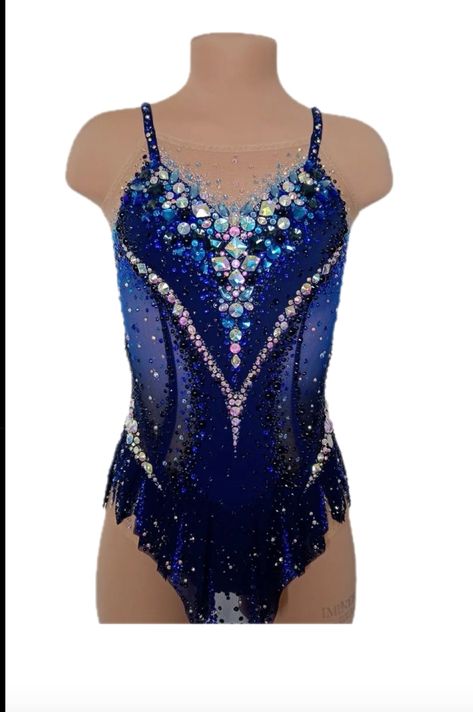 Rhythmic Gymnastics Costumes, Gymnastics Flexibility, Blue Leotard, Gymnastics Costumes, Bodysuit Costume, Dance Gymnastics, Blue Bodysuit, Gymnastics Outfits, Rhythmic Gymnastics Leotards