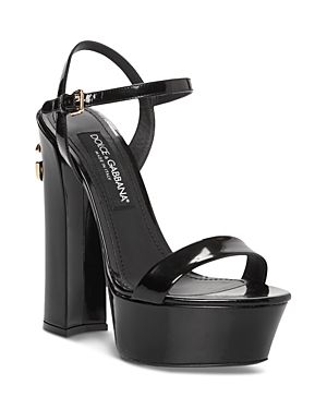 Shop or share your style of the product on ModeSens! Dolce & Gabbana Women's Ankle Strap Platform High Heel Sandals-Shoes Black Platforms, Dr Wardrobe, Trendy Heels, Cute Shoes Heels, Leather Platform Sandals, Black Sandals Heels, Platform High Heels, Dream Shoes, Heel Sandals