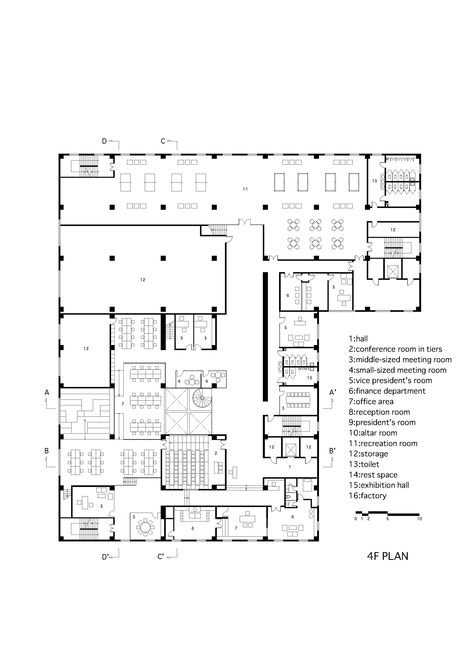 Daxing Factory Conversion,Floor Plan Factory Office Design, Factory Building Design, Factory Conversion, Factory Plan, Ensuite Layout, Co Housing Community, Chinese Garden Design, Office Building Plans, Housing Community