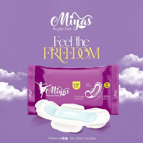 sanitary pads Sanitary Pads Brands, Healthcare Ads, Sanitary Pads, Store Opening, Instagram Business, Graphic Poster, Packaging Design, Stain, Branding