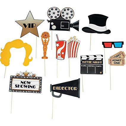 Outdoor Movie Party, Photo Stick, Hollywood Birthday, Movie Birthday Party, Golden Globes Party, Hollywood Party Theme, Movie Themed Party, Hollywood Theme, Movie Night Party