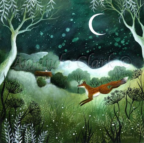 Fox Sleeping, Amanda Clark, Fox Art Print, Art Fox, Clark Art, Woodland Art, Limited Edition Giclee, Fairytale Art, Fox Art