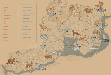 Rdr2 Legendary Animals Map, Rdr2 100% Completion Map, Rdr2 Map Locations, Legendary Animals Rdr2, Rdr2 Map, Rdr2 Online, Red Dead Redemption 3, Filmmaking Inspiration, Red Dead Online