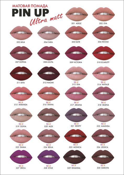 Lipstick Color Names, Bold Lipstick Makeup, Lipstick Names, Lipstick Guide, Nude Lipstick Shades, Permanente Make-up, Matte Lipstick Shades, Lip Shades, Makeup Order