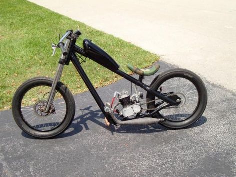 Left Side, West coast choppers bicycle frame, 20x3 tires, 1.5 gallon gas tank | Motored Bikes | Motorized Bicycle Forum Bobber Motorcycle Diy, Gas Powered Bicycle, Powered Bicycle, Mini Chopper, Motorised Bike, Drift Trike, West Coast Choppers, Bike Ideas, Motorized Bicycle