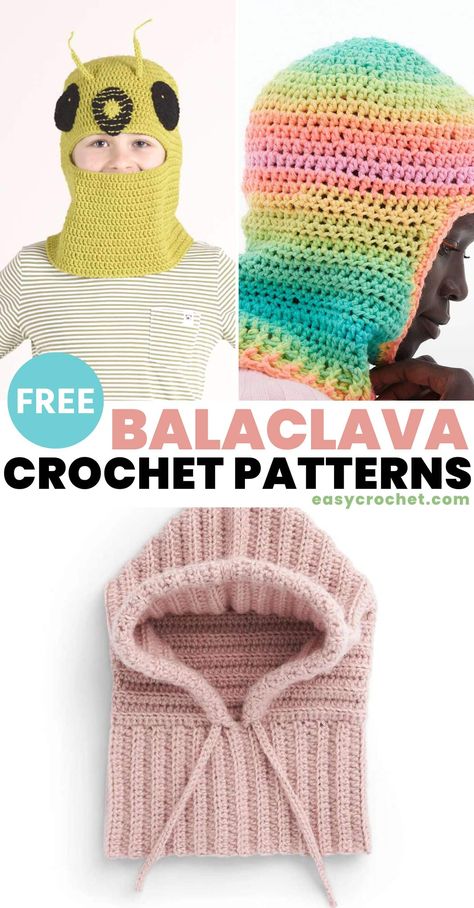 Crochet Winter Face Cover, Toddler Balaclava Pattern Free Crochet, Balaclava Pattern Crochet Free, Crochet Baby Balaclava Free Pattern, Crochet Baclava Pattern Free, Crochet Pattern Balaclava, Balaclava Hat Pattern, Crochet Baklava Free Pattern, Baclava Hat Crochet Pattern