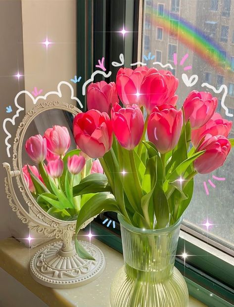 Wallpaper Tulips Aesthetic, Wallpaper Bunga Aesthetic, Tulipanes Aesthetic, Pink Tulips Wallpaper, Tulips Wallpaper Aesthetic, Pink Tulips Wallpaper Aesthetic, Tulips Pictures, Tulip Flower Pictures, Tulip Aesthetic