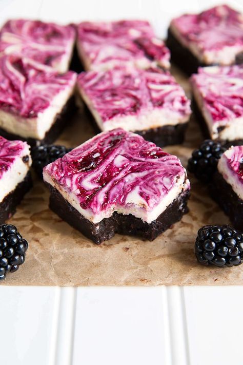 Cheesecake Brownies Recipe, Blackberry Cheesecake, Broma Bakery, Oh Sweet Basil, Blackberry Recipes, Cheesecake Toppings, Homemade Brownies, Sweet Basil, Cheesecake Brownies