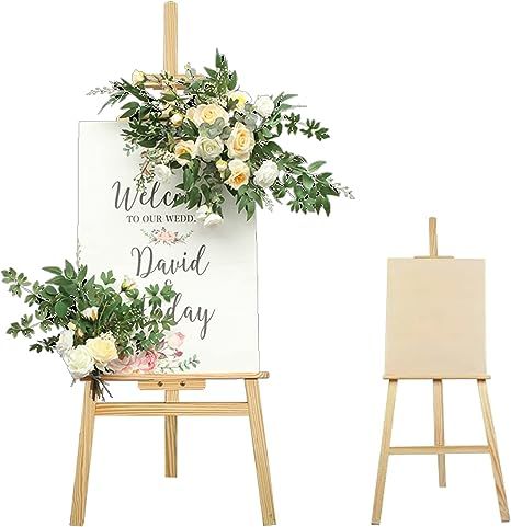 asel Stand for Wedding, Easel Display Stand 59" Canvas Stand for Painting Wedding Poster, Wedding Welcome Sign with Stand, Wedding Table Plan Board, Wooden Easel Stand for Painting, Art Poster Easel Canvas Stand, Wooden Easel Stand, Wedding Easel, Plan Board, Kids Easel, Painting Wedding, Wedding Welcome Board, Storefront Signs, Wedding Poster