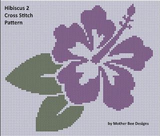 Hibiscus Cross Stitch Pattern, Hibiscus Cross Stitch, Hibiscus Crochet, Duplicate Stitch, Bee Designs, Pola Kristik, Crochet Inspo, Diy Crochet Projects, Bee Design