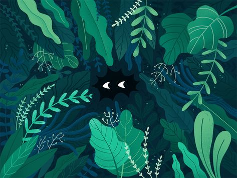 Hiding 👀 by ✨ Lilla Bardenova ✨ #dribbble #graphic #design #art #inspiration #learning #digital #graphicdesign #illustration #ui Illustration Design Graphique, 동화 삽화, Posca Art, Art Poster Design, Art Et Illustration, Plant Illustration, Art And Illustration, Nature Illustration, Illustrations And Posters