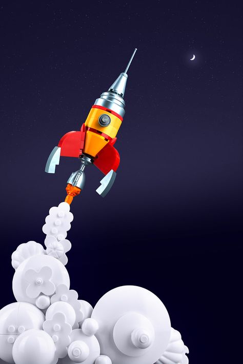 Lego Rocket, A Rocket To The Moon, Fencing Foil, Lego Design Ideas, Rocket To The Moon, Lego Plane, Flying Ship, Lego Spaceship, Amazing Lego Creations