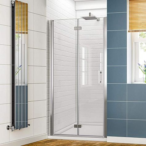 Bifold Glass Shower Door, Shower Door Designs, Bifold Shower Door, Semi Frameless Shower Doors, Small Shower Room, Framed Shower Door, Glass Shower Doors Frameless, Bifold Door, Frameless Shower Enclosures