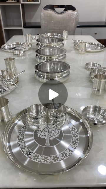 Sridevi Silver Palace | Elevate every meal to royalty status with our exquisite dinner set! 👑✨ Experience luxury at every bite.  For queries, vsisit our sto... | Instagram Silver Dinner Set, Dinner Set, April 27, Dinner Sets, Dinnerware Set, Diner, Palace, Dinnerware, Royalty