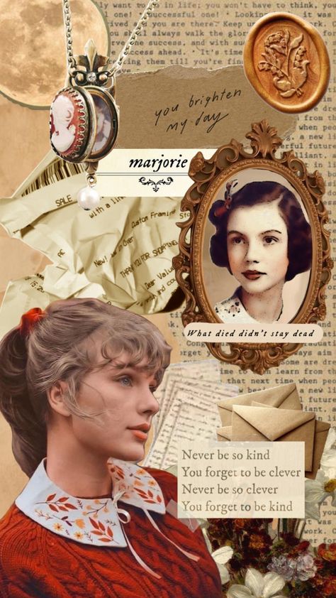 Taylor And Marjorie, Marjorie Taylor Swift, Evermore Lyrics, Taylor Wallpaper, Swift Wallpaper, Merch Ideas, Taylor Swift Wallpaper, Taylor Swift Songs, Evil Queen