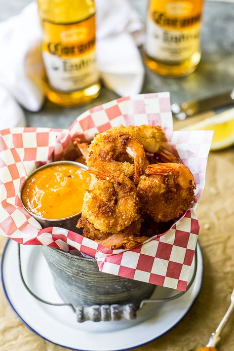 Popcorn Shrimp with Mango Chipotle Sauce Shrimp With Mango, Beach House Kitchen, Shrimp Avocado Salad, Homemade Appetizer, Mini Hamburgers, Oh Sweet Basil, Popcorn Shrimp, Chipotle Sauce, The Beach House