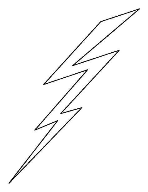 Lightning Bolt pattern. Use the printable outline for crafts, creating stencils, scrapbooking, and more. Free PDF template to download and print at http://patternuniverse.com/download/lightning-bolt-pattern/ The Testing Book, Draw Lightning, How To Draw Lightning, Zeus Lightning Bolt, Doodle Template, Lightning Bolt Pattern, Lightning Bolt Tattoo, Draw Zentangle, Cheer Posters