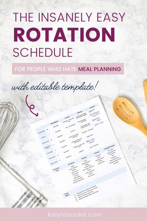 I did it. I ditched my weekly meal planning session for a rotation schedule instead! No more starting from scratch every week. It only took me less than half an hour to set up my monthly meal plan printable since this article has an editable Google Docs template you can easily copy and personalize! Perfect for beginners. Monthly Meal Planner Template, Different Dinner Ideas, Meal Plan Printable, Monthly Meal Plan, Food Flavors, Sunday Planning, Monthly Meal Planner, Weekly Meal Planning, Monthly Meal Planning