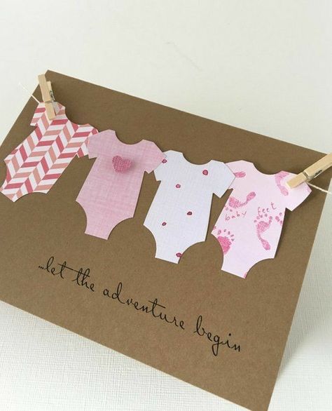 Baby Cards Handmade, Suit Card, Its A Girl, Adventure Baby, Baby Shower Invitaciones, Baby Banners, Pink Cards, Baby Shower Cards