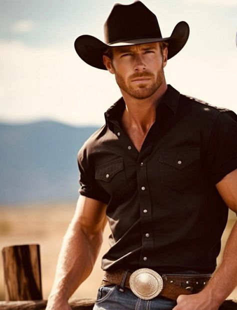 Handsome Cowboys, Cowboy Girl, Rugged Men, Cowboy Up, Country Men, Muscular Men, Big Men, Cowboy Hat, Bearded Men