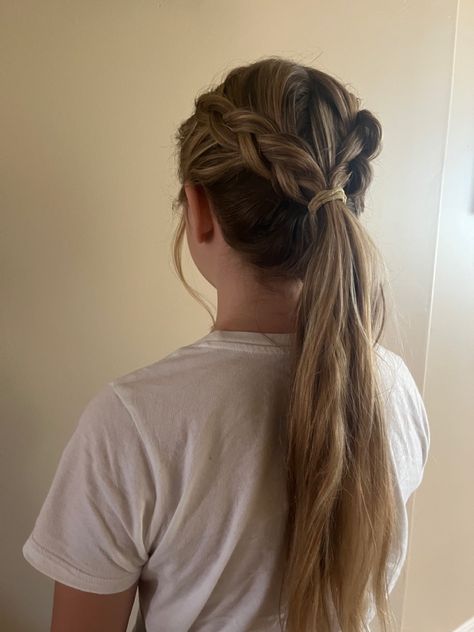 French Plait Ponytail, Flip Through Ponytail, Braided Low Ponytail Hairstyles, Two French Braids Into Ponytail, Two Braids Into A Ponytail, Braids And A Ponytail, French Braids Ponytail, French Braid Into A Ponytail, French Braid Into Ponytail