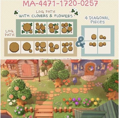 Log Path, Instagram Log, Animal Crossing Tips, Cottagecore Animal Crossing, Animal Crossing Paths, Acnh Path, Wall Paper Iphone, Animal Crossing Design Codes, Acnh Cottagecore