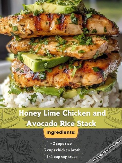 Lime Chicken And Rice, Rice Crockpot, Chicken And Rice Crockpot, Chicken And Avocado, Avocado Rice, Honey Lime Chicken, Police Retirement, 3 Cup Chicken, Honey Lime