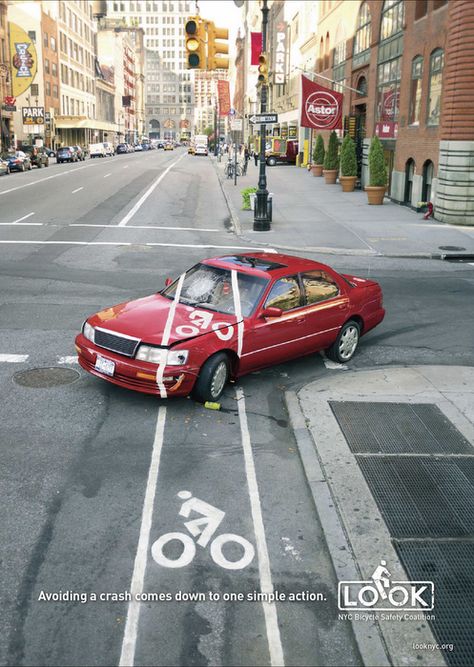 Bicycle Safety, Bike Safety, Publicidad Creativa, Bike Lane, Bicycle Art, Bike Art, Street Bikes, Cycling Bikes, Ad Campaign