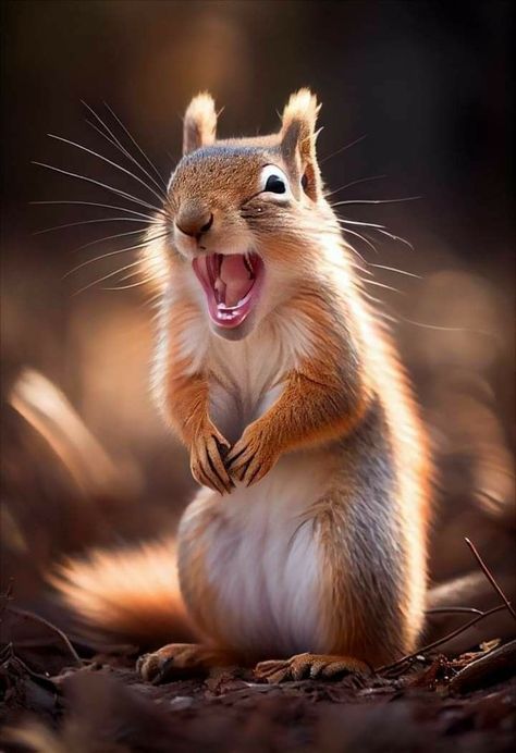 Funny Squirrel Pictures, Happy Squirrel, Color Template, Squirrel Pictures, Photo Facebook, Animal Humour, Squirrel Funny, Wild Baby, Funny Animal Quotes