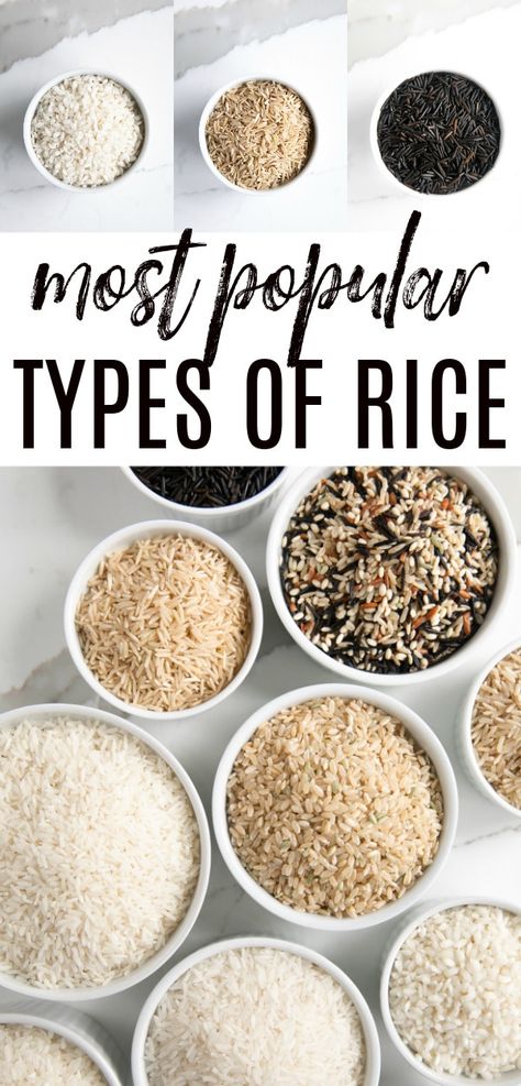 Different Types Of Rice, Types Of Rice, Drink Presentation, Rice Types, Italian Rice, Parboiled Rice, Asian Rice, Healthy Rice, Indian Rice