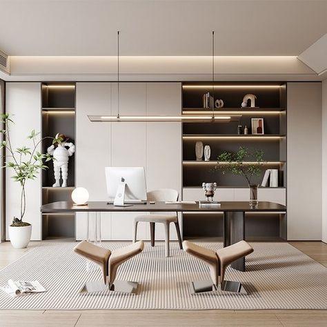 Modern office Office Boss Room, Simple Ceo Office, Ceo Office Design Minimalist, Working Room Interior, Boss Office Room Design, Minimalist Executive Office, Ceo Room Design, Chairman Office Design Luxury Modern, Boss Office Interior Design Luxury