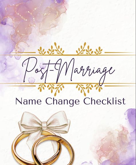 Hey #newlyweds💍 , Taking on a new name after marriage is a significant step that involves many details, especially for women who often bear the brunt of this process. This checklist is here to ensure you handle it all with ease and confidence, so you can focus on what truly matters: celebrating your new life together 💍 #linkinbio #etsyshop - Did you change or wish to change your name after Marriage? . . . #mizzblossom #eshopwonders #content #checklist✔️ #contentmarketing #photography #inst... Marriage Name Change, Name Change Checklist, Changing Your Name, After Marriage, Name Change, Planner Templates, New Names, Planner Template, Stationery Design