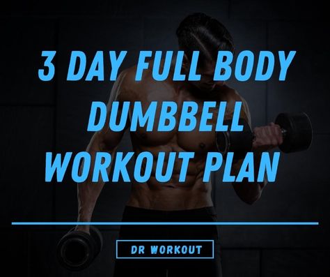 Workout Routine Full Body Daily, Full Body Workout For Men Dumbell, Dumbell Workout Free Printable, All Dumbbell Workout, 3 Day Split Dumbbell Workout, 4 Day Split Dumbell Workout, Dumbbell Workout Plan Men, Full Body Dumbbell Workout Plan, 3 Day Full Body Workout Plan Men