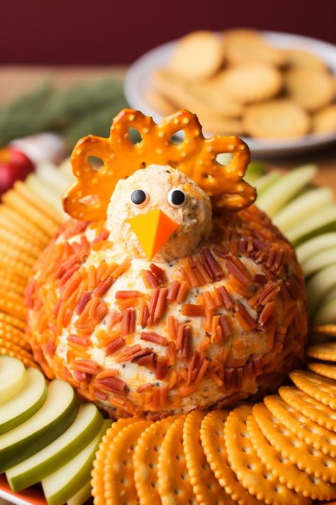 Turkey Cheese Ball Cheese Ball Turkey, Turkey Cheese Ball Recipe, Easy Thanksgiving Recipes Appetizers, Turkey Cheese Ball, Holiday Recipes Thanksgiving, Gluten Free Pretzels, Thanksgiving Appetizer Recipes, Easy Thanksgiving Recipes, Creative Snacks