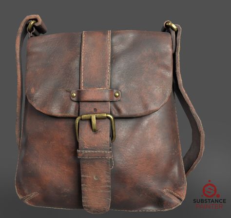 Leather Bag, lohita Y on ArtStation at https://www.artstation.com/artwork/ZvONR Egyptian Warrior, Props Concept, Props Art, Leather Supplies, Game Props, Medieval Armor, Matte Painting, 3d Modelling, Prop Design