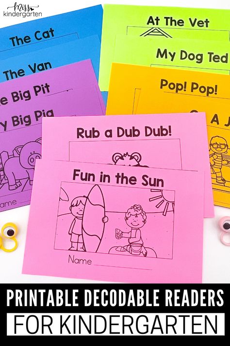 Colorful Printable Decodable Readers Phonics Decodable Books, Kindergarten Dibels Practice, Teaching Reading To Preschoolers, Short A Decodable Reader Free, Free Decodable Books, Decodable Poems For Kindergarten, Kindergarten Learning To Read, Decodable Passages Kindergarten, Cvc Books Free Printable