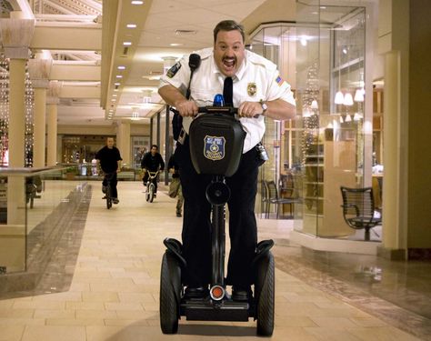 things that make me LOL....  Mall cop on a segway....only today i saw a real officer on one downtown milwaukee by my apartment LOL....FUNNNNYYY go get those thugs officer! lol Paul Blart Mall Cop, Paul Blart, Ghosts Of Girlfriends Past, Mall Cop, Kevin James, Student Guide, Will Ferrell, At The Mall, James Franco