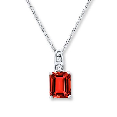 Lab-Created Ruby Lab-Created Sapphires Sterling Silver Necklace Ruby Necklace Pendant, Jewelry Advice, Silver Necklaces Women, Kay Jewelers, Ruby Necklace, Elegant Necklace, Elegant Necklaces, Accessories Jewelry Necklace, White Sapphire