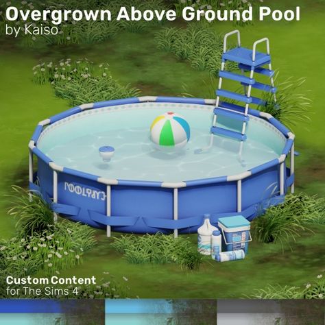 (1) Overgrown Above Ground Pool – @kaisosims on Tumblr Sims 4 Cc Yard Decor, Sims 4 Yard Ideas, Pool Sims 4, Pool Items, Round Pool, Sims 4 Cc Folder, Sims House Plans, Sims 4 Mm, Sims 4 Cc Packs