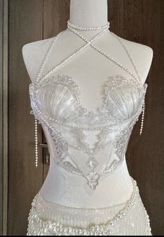 Mermaid Aesthetic Dress, White Mermaid Top, Nymph Outfits, Mermaid Corset Top, Mermaid Outfit Aesthetic, Mermaid Outfits, Siren Outfit, Outfit Dump, Mermaid Pants