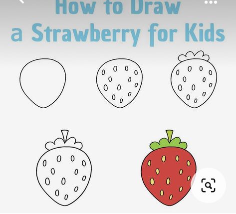 Step By Step Strawberry Drawing, How To Draw A Strawberry Step By Step, How To Draw Fruit Step By Step, How To Draw A Strawberry, How To Draw Strawberry, Strawberry Drawing Simple, Strawberry Sketch, Draw A Strawberry, Draw Strawberry