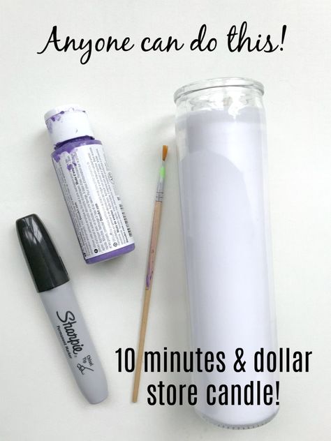 Create gorgeous Dollar Store Fall Candles using this simple technique with supplies you probably already have such as permanent marker and acrylic paint. Coffee Filter Flowers Diy, Dollar Tree Candles, Dollar Store Candles, Chalk Paint Mason Jars, Tiny Room, Diy Hanging Shelves, Amazing Crafts, Mason Jar Flowers, Sharpie Markers