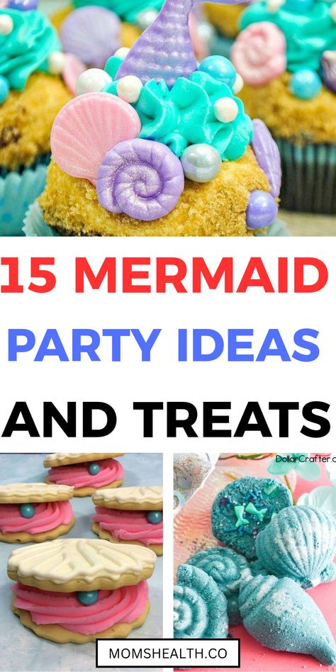 Are you planning a fabulous mermaid-themed birthday party for your child? You're in luck! Discover 15 creative ideas that will make this party unforgettable. From enchanting decorations to underwater-themed games, each suggestion guarantees fun and excitement tailored around your little one's dreams of underwater adventures. Whether you want to create magical invitations or treat guests to unforgettable ocean-inspired goodies, our ideas are designed to impress your guests and keep the birthday spirit alive. Your kid will feel like a real mermaid princess! Mermaid And Pirate Birthday Party Ideas, Seashell Birthday Party Ideas, Mermaid Birthday Treats, Easy Diy Snacks, Mermaid Themed Food, Mermaid Birthday Party Food Ideas, Mermaid Food Ideas, Ariel Party Ideas, Little Mermaid Party Decorations