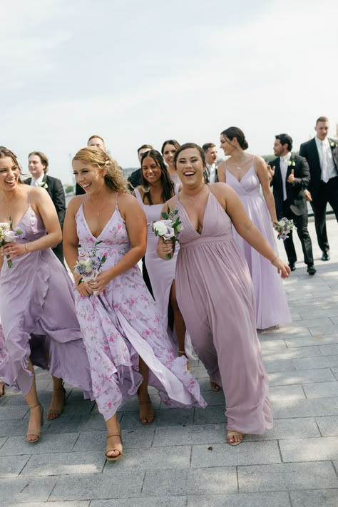 Mismatched Bridesmaid Dresses Lavender, Mismatched Lavender Bridesmaid Dresses, Lilac Mismatched Bridesmaid Dresses, Lavender Floral Bridesmaid Dresses, Miss Matched Bridesmaids Dresses, Purple Floral Bridesmaid Dresses, Lilac And Blue Wedding, Josie Wedding, Wedding Poppy