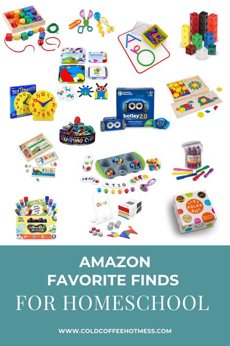 Kindergarten Homeschool Supplies, Amazon Homeschool Must Haves, Kindergarten Manipulatives, Homeschool Must Haves, Homeschool Manipulatives, Homeschool Games, Educational Toddler Activities, Homeschool Quotes, Amazon Delivery