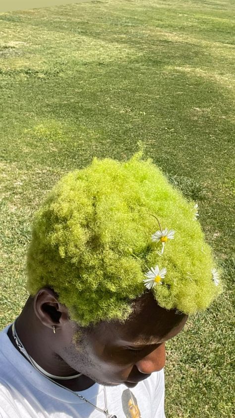 Green Hair Character Design, Damian Core, Green Afro, Short Green Hair, Adonis Bosso, Plant Hair, Mint Green Hair, Fashion And Beauty Tips, Aesthetic People