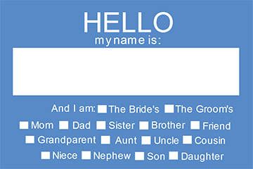 OL5030 - 3.375" x 2.3125" - Hello My Name Is Wedding Name Tag - Rehearsal Dinner Name Tag Version 2 Rehearsal Dinner Planning, Wedding Name Tags, Name Tag Templates, Dinner Decoration, Wedding Name, Wedding Labels, Dinner Invitations, Wedding Rehearsal Dinner, Tag Template