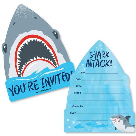 Shark Party Invitations, Jawsome Shark, Shark Week Party, Shark Birthday Invitations, Shark Themed Birthday Party, Birthday Party Set, Shark Birthday Party, Shark Party, Shark Birthday