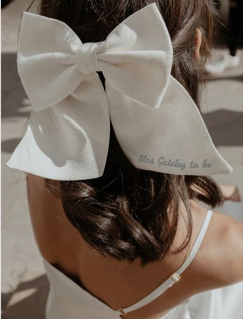 wedding bow hair bow rehearsal dinner bridal shower hair bachelorette hair bride bow hair bow Future Wedding Plans, Wedding Goals, Handwritten Font, Wedding Mood, Wedding Weekend, Effortless Chic, Here Comes The Bride, Bridal Outfits, Wedding Looks